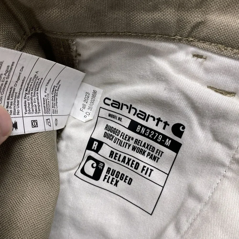 Carhartt Pants Men's Rugged Flex Duck Canvas Carpenter BN3279-M. Size 33x32 - Picture 6 of 8